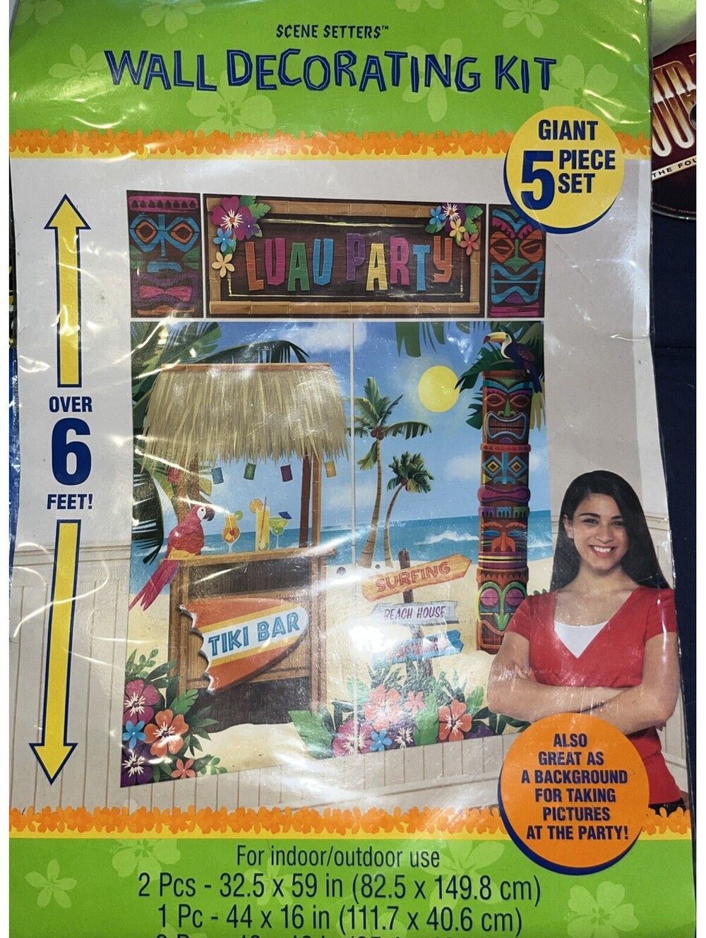 Tiki Tropical Luau Scene Setter Theme Party Decoration Wall Decorating Kit